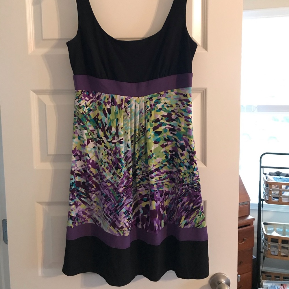 Dressbarn purple and black strapless dress
